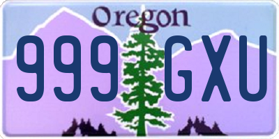 OR license plate 999GXU