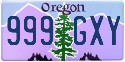 OR license plate 999GXY