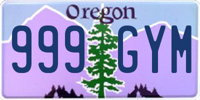 OR license plate 999GYM