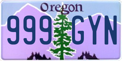 OR license plate 999GYN