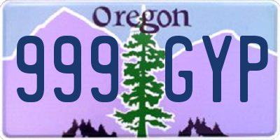 OR license plate 999GYP
