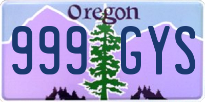 OR license plate 999GYS