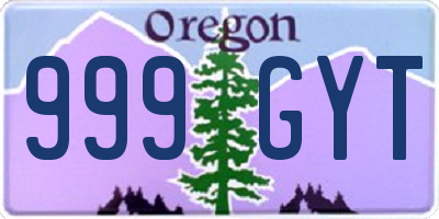 OR license plate 999GYT