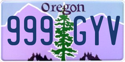 OR license plate 999GYV