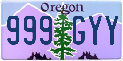 OR license plate 999GYY