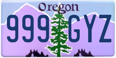 OR license plate 999GYZ