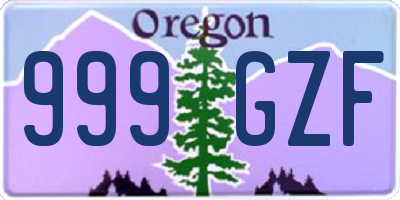 OR license plate 999GZF