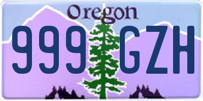 OR license plate 999GZH