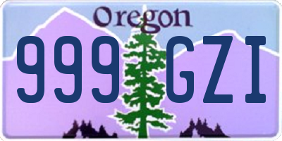 OR license plate 999GZI