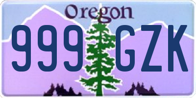 OR license plate 999GZK