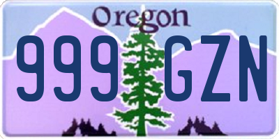 OR license plate 999GZN