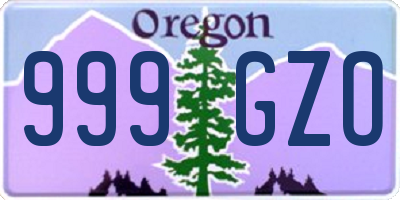OR license plate 999GZO