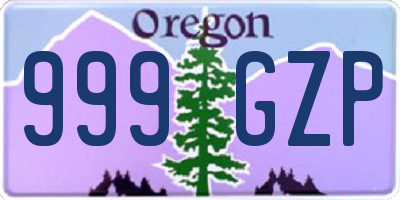 OR license plate 999GZP