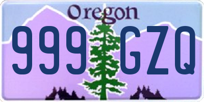 OR license plate 999GZQ