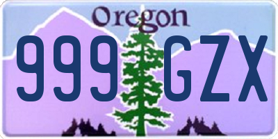 OR license plate 999GZX