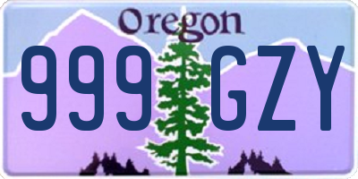 OR license plate 999GZY