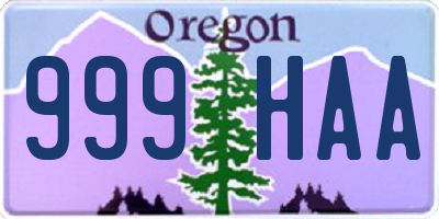 OR license plate 999HAA