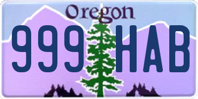 OR license plate 999HAB
