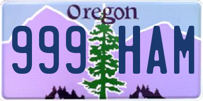 OR license plate 999HAM