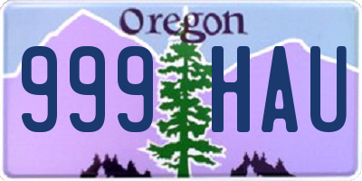 OR license plate 999HAU