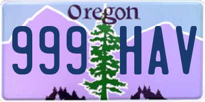 OR license plate 999HAV