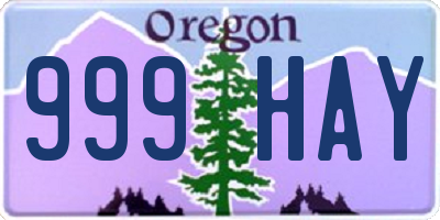 OR license plate 999HAY