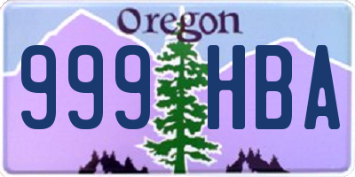 OR license plate 999HBA