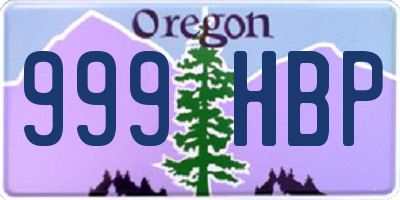 OR license plate 999HBP