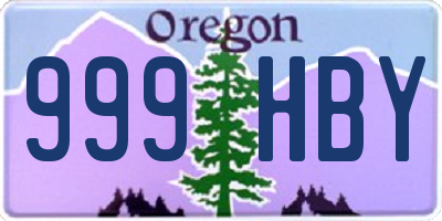 OR license plate 999HBY