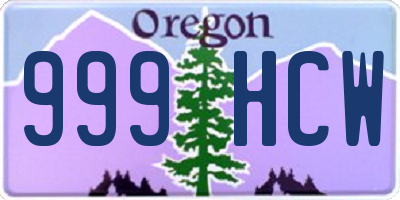 OR license plate 999HCW