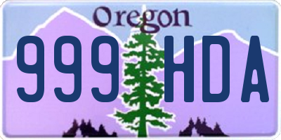 OR license plate 999HDA