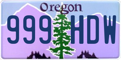 OR license plate 999HDW