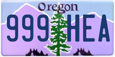 OR license plate 999HEA