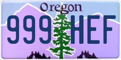 OR license plate 999HEF