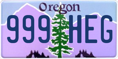 OR license plate 999HEG