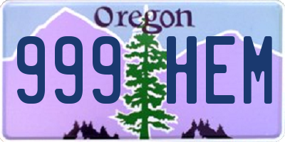 OR license plate 999HEM