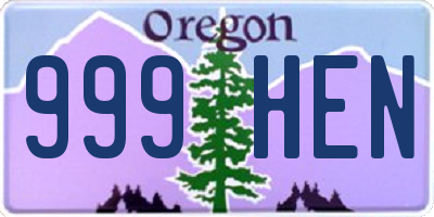 OR license plate 999HEN