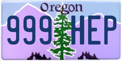 OR license plate 999HEP