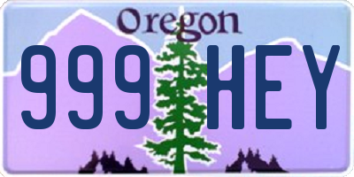 OR license plate 999HEY