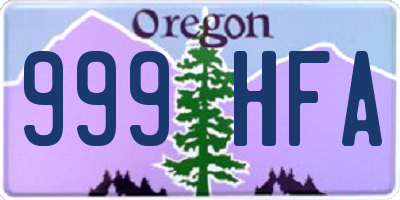 OR license plate 999HFA