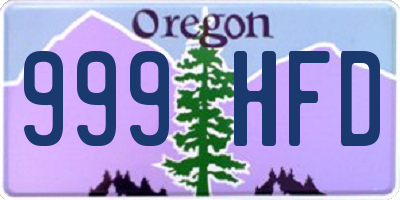 OR license plate 999HFD