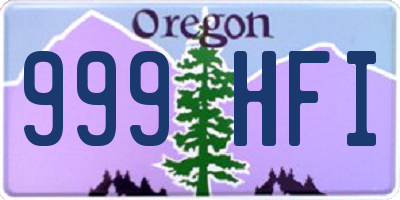 OR license plate 999HFI
