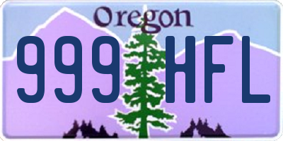 OR license plate 999HFL