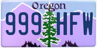 OR license plate 999HFW