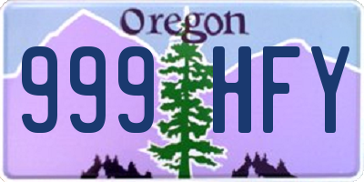 OR license plate 999HFY