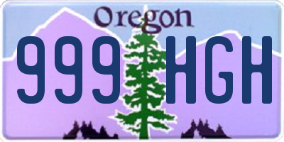 OR license plate 999HGH