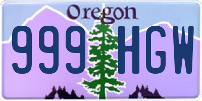 OR license plate 999HGW