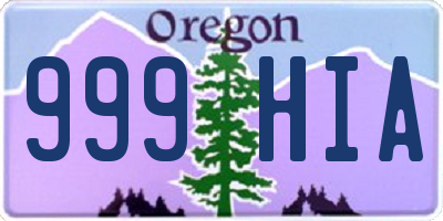 OR license plate 999HIA