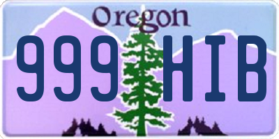 OR license plate 999HIB
