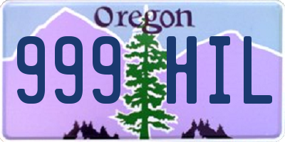 OR license plate 999HIL
